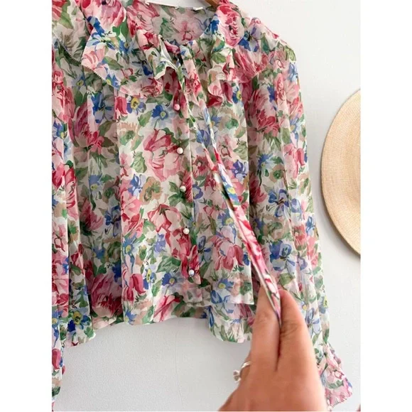 Doen Silk Solange Top in Tulip Grove - Picture 3 of 8